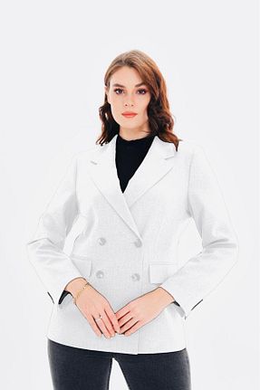 کت بلیزر سفید زنانه بافتنی nisya - کد 926893180
