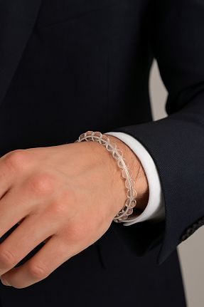 دستبند جواهر سفید زنانه سنگ طبیعی Safnaturel - کد 926892534
