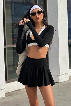دامن مشکی زنانه پلی استر World Fashion Trends - کد 926897977