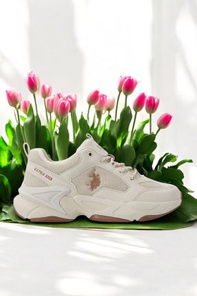 کفش اسنیکر بژ زنانه بند دار U.S. Polo Assn. - کد 926900249