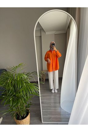 پیراهن نارنجی زنانه اورسایز HENZA - کد 835562449