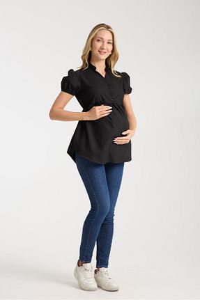 پیراهن بارداری مشکی زنانه رگولار Işşıl - کد 926901249