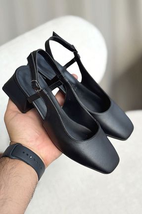 کفش پاشنه بلند کلاسیک مشکی زنانه چرم GOFFSHOES - کد 926902565