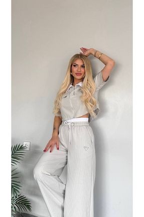 ست بالاتنه و پائین تنه طوسی زنانه بافتنی bonibon butikk - کد 926922322