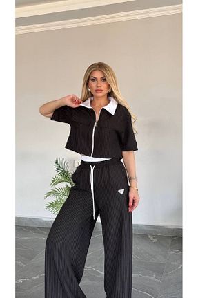 ست بالاتنه و پائین تنه مشکی زنانه بافتنی bonibon butikk - کد 926922374