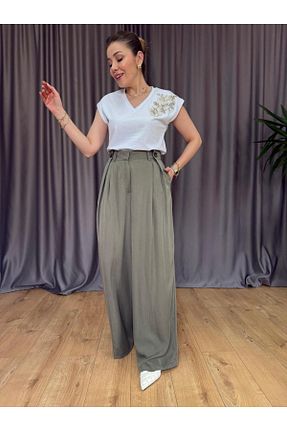 شلوار خاکی زنانه بافتنی Size Özgü - کد 926915061