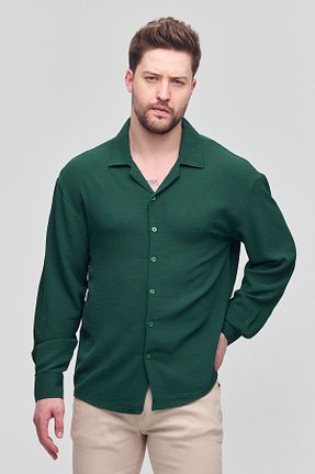پیراهن سبز مردانه اورسایز COMBİNE MİCHAİL - کد 926922463