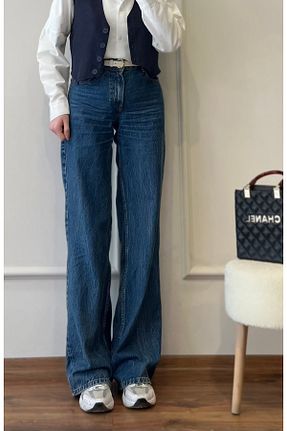 شلوار جین آبی زنانه پاچه پهن Zims Butik - کد 926718321