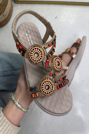 صندل رنگی زنانه پاشنه تخت Nstil - کد 926925763