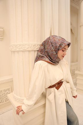 روسری قهوه ای İpek Tivil Silk Home - کد 926180741