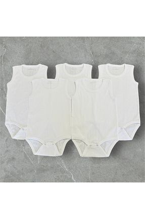 بادی و سرهمی نوزادی سفید بچه گانه %100 پنبه MAKNOFASHİON - کد 738503291