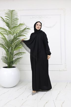 کلاه و ابایا مشکی زنانه بافتنی Elif Artar - کد 926936277