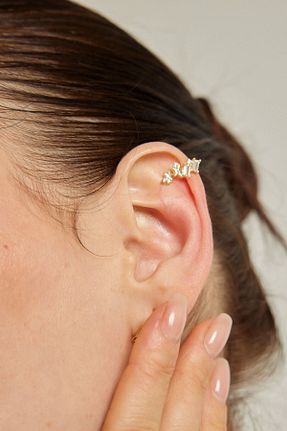 گوشواره نقره طلائی زنانه 925 عیار Marie Claire - کد 678438463