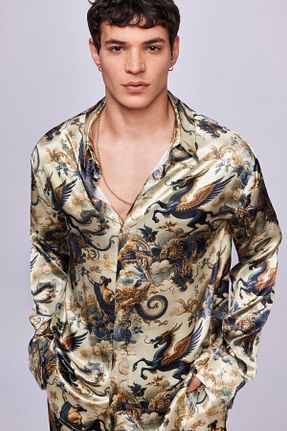 پیراهن بژ مردانه رگولار Dear Deer - کد 926929219