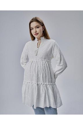تونیک بارداری سفید زنانه بافتنی Işşıl - کد 926935054