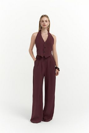 ست بالاتنه و پائین تنه زرشکی زنانه MAİ COLLECTİON - کد 926933762
