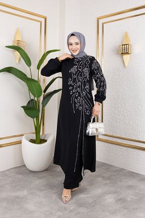 لباس مجلسی حجاب مشکی زنانه یقه ایستاده Elif Artar - کد 926957259