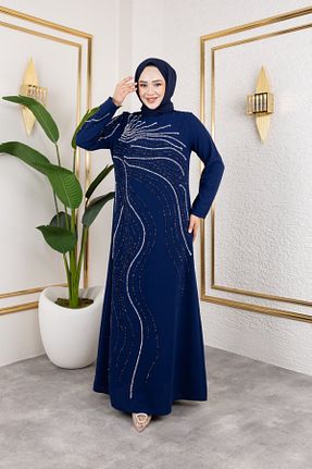 لباس مجلسی حجاب سرمه ای زنانه یقه دوچرخه Elif Artar - کد 926958547