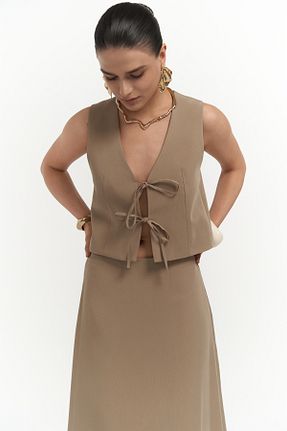 ست بالاتنه و پائین تنه بژ زنانه MAİ COLLECTİON - کد 926942368