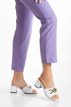 دمپائی سفید زنانه چرم مصنوعی SOFT FASHION - کد 926948116