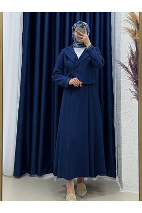 ست بالاتنه و پائین تنه حجاب سرمه ای زنانه اورسایز Ebrar Store - کد 905044895