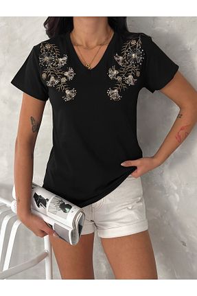 تیشرت مشکی زنانه رگولار Esra Butik Hane - کد 926963384