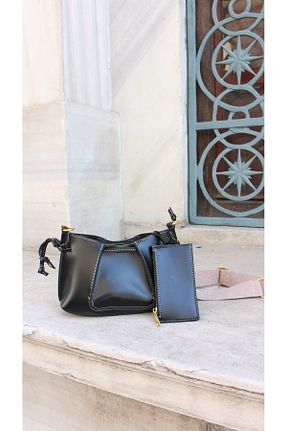 کیف دوشی مشکی زنانه چرم مصنوعی EBROU - کد 922363883