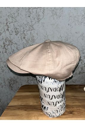 کلاه بژ زنانه مخلوط کتان Butik - کد 926997403