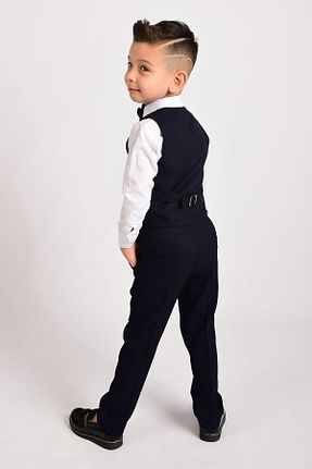 کت و شلوار سرمه ای بچه گانه یقه پرستوئی Merdia Kids - کد 743049143