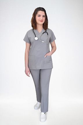 لباس کار طوسی Nur Medikal Giyim - کد 896113244