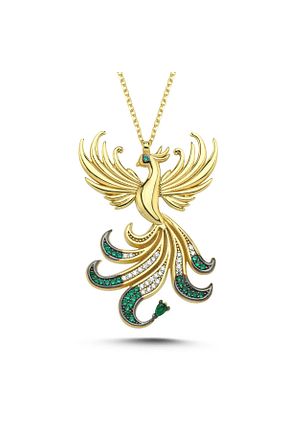 گردنبند نقره سبز زنانه 925 عیار ka ra - کد 850546120