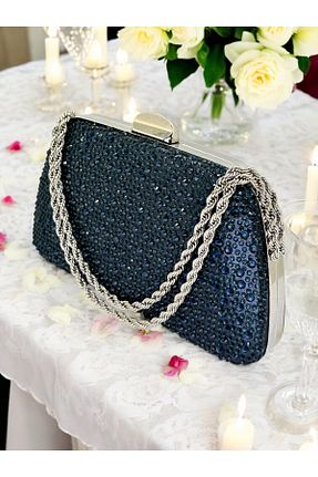 کیف مجلسی سرمه ای زنانه فلزی Genel Markalar - کد 927035638