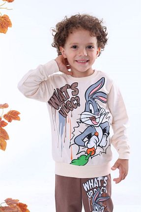 ست لباس راحتی قهوه ای بچه گانه طرح دار yagmurgiyim - کد 877078297