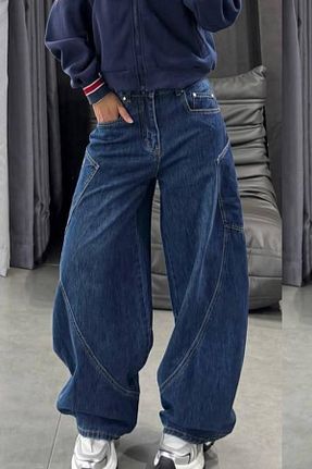 شلوار جین آبی زنانه پاچه پهن Chirkef - کد 927039588