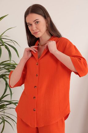 پیراهن نارنجی زنانه Relaxed Butik - کد 927047464
