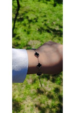 دستبند جواهر مشکی زنانه استیل (فولاد) Anziano bijuteri - کد 927041719