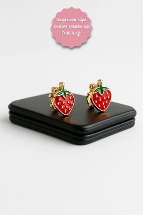 گوشواره جواهر قرمز پوشش زاماک MakeWell - کد 903622353
