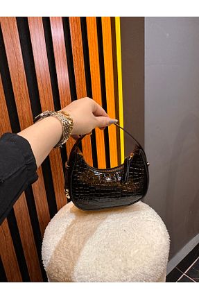 کیف دستی مشکی چرم مصنوعی ÇANTA - کد 927053869