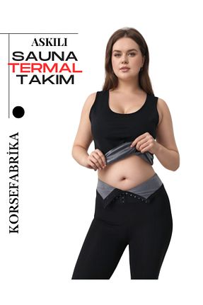 ست بالاتنه و پائین تنه مشکی زنانه بافتنی KORSEFABRİKA - کد 927139332