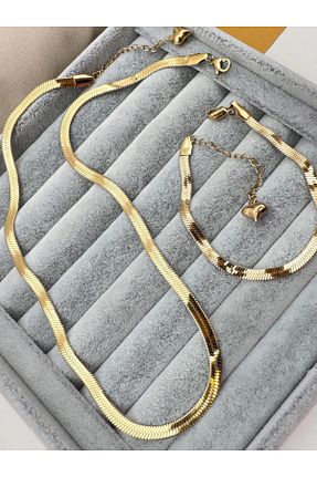 ست استیل زرد زنانه استیل ضد زنگ MAVEGA - کد 927077655