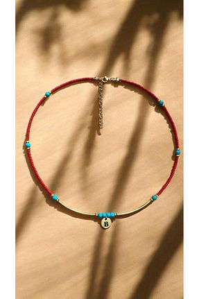 گردنبند جواهر رنگی زنانه برنجی Bensei Takı Dükkanı - کد 921621939