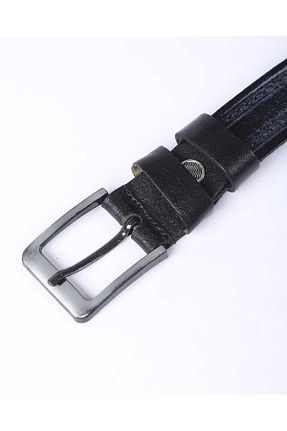 کمربند مشکی مردانه چرم خالص EmrOn - کد 803167781