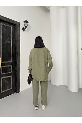 ست بالاتنه و پائین تنه خاکی زنانه بافتنی alenmoda - کد 927050667