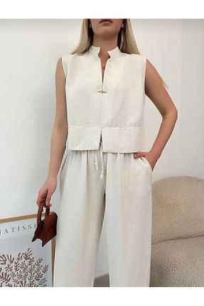 ست بالاتنه و پائین تنه بژ زنانه بافتنی mor butik - کد 927122840