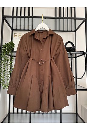 پیراهن حجاب قهوه ای زنانه Straight Butik - کد 927126156