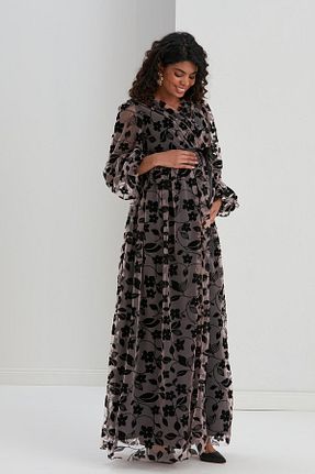 لباس مجلسی بارداری مشکی زنانه Çan LİYACA - کد 927230559