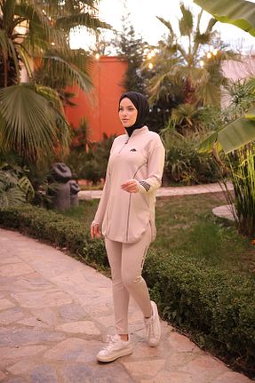 مایو حجاب بژ زنانه ساده MİMİ Luxury Wear - کد 927231286