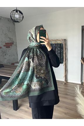 شال خاکی زنانه پنبه پلی استر Merwiss - کد 927153368