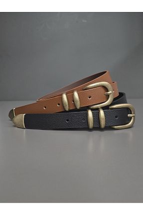 کمربند مشکی زنانه چرم خالص Kemerix - کد 927174294