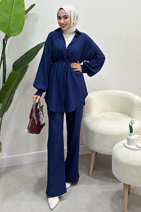 ست بالاتنه و پائین تنه سرمه ای زنانه جین Tesettür Diyarı - کد 927184016